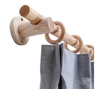 Adjustable Premium Ash Wood Roman Curtain Rod 100-320CM Heavy-Duty Sturdy Elegant Design for Perfect for Living Room & Bedroom Decor (Single Rod 94.5inch)