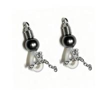 Adjustable Pressure Nipple Clamps, Feather-Light Non-Piercing Breast Jewelry, Women’s Sensual Toy for Tease & BDSM Play (Black)