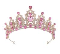 Adjustable Princess Crown with Sparkling Rhinestones Hair Ornaments for Birthday Party Wedding Cosplay Practical Princess Crown, フリーサイズ