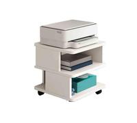 Adjustable Printer Stand Floor-to-Ceiling Removable Printer Shelf Desk Multi-Level Desk Side Stand for Office Storage White Printer Rack with Space Optimization