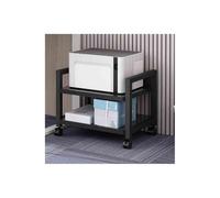Adjustable Printer Stand with Storage - 2-Tier Rolling Printer Shelf for Home Office - Mobile and Height-Adjustable Desk nizer (Black)