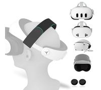 Adjustable PU Comfort Strap & Thumbstick Covers Compatible with PS VR 2/Vision Pro/Quest 3 Lightweight, Pressure-Relieving Headband for Balanced Weight Distribution & Long Play Sessions