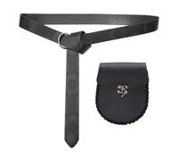 Adjustable PU Leather Celts Belt with Coin Purse for Adult Medieval Costume Masquerades Party Dressingup Waist Decors Wallet Waist Belt