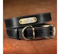 Adjustable PU Leather Dog Collar Personalized Pet ID Collar Custom Engraved Stainless Steel Tag Dog Collar For Pitbull German Shepherd Labrador,black,M