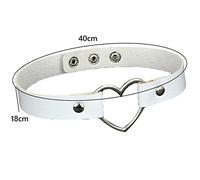 Adjustable PU leather Heart Choker Necklace for Women Punk Gothic Style, featuring Soft and Odorless Collar Leather with Metal Love Heart for Unique Personalities, for Harajuku (5)