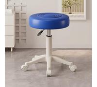 Adjustable PU Leather Rolling Stool with Wheels 16" 21" Height Saddle Seat for Estheticians and Tattoo Artists Available in Blue