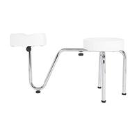 Adjustable PU Leather Tattoo Arm Leg Rest Pad, Pedicure Foot Stool Chair with Metal Base, Height and Distance Adjustable Footrest for Tattoo Artists and Salon Use in (White)