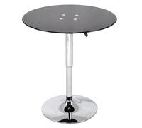 Adjustable Pub Table - Counter Height Tall Cocktail Bistro Table with Glass Top and Metal Base