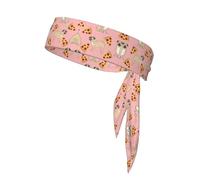 Adjustable Pug Pizza Pink Sports Print Headbands For Women Men Knotted Headbands Elastic Non-Slip Fashion Hair Bands