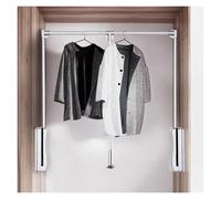 Adjustable Pull Down Closet Rod, Aluminum Alloy Wardrobe Lift Rail Organizer, Space-Saving Hanging Clothes Rack
