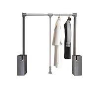 Adjustable Pull Down Closet Rod Heavy Duty Aluminum Alloy Hanging Rail 15kg Load Capacity Perfect for Wardrobe & Bedroom Storage Solutions