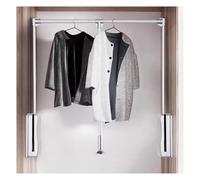 Adjustable Pull Down Closet Rod, Soft Return Wardrobe Rail, 20kg Load Capacity, Fits Cabinets/wardrobes, Height 550-1250mm, Perfect For Space Saving And Organization Silver 550-700mm