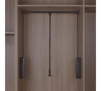 Adjustable Pull Down Closet Rod, Space Saving Hanging Rail with Soft Return for Wardrobe Organization