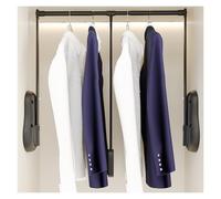 Adjustable Pull-down Closet Rod Space-saving Lift-up Rack Soft Return Mechanism Heavy Duty 20KG Capacity Closet Organizer for Max Storage (Black 650-850mm)