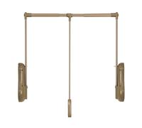 Adjustable Pull Down Clothes Rail Double Buffer Lifting Rack Telescopic Wardrobe Lift 510-1150mm 30KG Capacity Brass Finish Space-Saving Solution for Easy Access