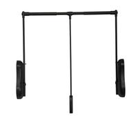 Adjustable Pull Down Clothes Rail Telescopic Lifting Rack Double Buffer 510-1150mm WardrobeHeavy-Duty 30KG Capacity (Black 510-650mm)
