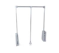 Adjustable Pull Down Hanging Wardrobe Rail Lift Silver 12 kg Max. Load of Emuca