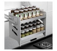 Adjustable Pull Down Shelving for Cabinets 2Tier Pantry ge Solution Easy Install Wall Shelves for Kitchen Bar and Closet (900mm)