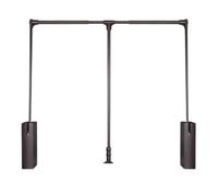 Adjustable Pull-down Wardrobe Hanging Rod, Adjustable Clothes Rack With Soft Return Mechanism, Space-saving, Load Capacity 20 Kg(Brown,660-890mm)