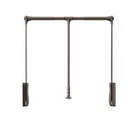 Adjustable Pull-Down Wardrobe Rail & Rod - Space-Saving Hanger with Soft Reset, 15KG Load Capacity, 700-930mm Width, Brown Clothing Organizer