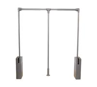 Adjustable Pull-Down Wardrobe Rail with Soft-Reset Hanger Storage, Space-Saving Design, Supports Up to 20kg, Height 660-890mm, Gray Color for Efficient Organization.