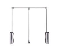 Adjustable Pull-down Wardrobe Slide Rail, Save Space with Lifting Rod, Two-way Buffer Pull-down Makes It Easier to Pull Down the Clothes Hanging Rod(Silver,900-1220mm)