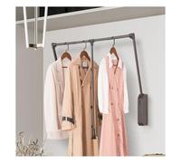 Adjustable Pull-down Wardrobe Slide Rail with Lifting Rod, Two-way Buffer Pull-down Makes It Easier to Pull Down the Clothes Hanging Rod and Save Space(670-900mm)