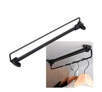 Adjustable Pull-Out Closet Valet Rod - Retractable Wall-Mounted Hanger Rack for Pants & Clothing Organization Black - Space-Saving Wardrobe Storage (40.5cm)