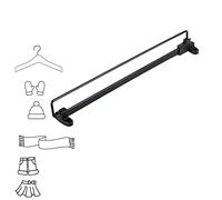 Adjustable Pull-Out Closet Valet Rod - Wall-Mounted Clothing Rail for Pants Ties Scarves Towels & More - Organized Storage Solution in Black