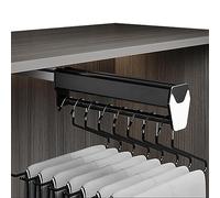 Adjustable Pull Out Clothes Hanger Rod - Extendable Wardrobe Rail with Sliding Tracks for Space Saving and Easy Access