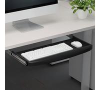 Adjustable Pull-Out Keyboard Tray, Under-Desk Holder with Shelf, Space-Saving Keyboard Organizer for Home Office, Ergonomic Keyboard Support for Streamlined Workstation