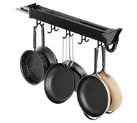 Adjustable Pull-Out Mop and Broom Holder, 18 Hooks for Laundry Room, Closet, Garden Tool Storage, Space-Saving Home Kitchen Solution - 51cm