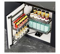 Adjustable Pull-Out Pantry Organizer with 4 Baskets, Soft-Close Storage Solution for Kitchen & Bathroom Cabinets - Maximize Space & Declutter Effortlessly!