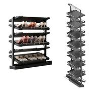 Adjustable Pull-Out Shoe Rack nizer 14 Layers Stackable Metal Design Space-Saving Vertical Storage for Bedroom & Entryway - Maximize Your Space!