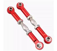Adjustable Pull Rod Compatible With HSP 106017 166017 1/10 RC Car Upgrade Parts 2pcs Aluminum Alloy Front Rear Linkages Servos Link 08242 06016(Red)