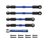 Adjustable Pull Rod For ARRMA 1/10 For GORGON 4X2 For VORTEKS 2WD FURY MEGA 550 QUAKE Metal Turnbuckles Camber Links Toe Set Linkage Upgrade Parts(Blue)
