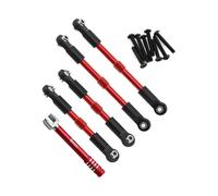 Adjustable Pull Rod For ARRMA 1/10 For GORGON 4X2 For VORTEKS 2WD FURY MEGA 550 QUAKE Metal Turnbuckles Camber Links Toe Set Linkage Upgrade Parts(Red)