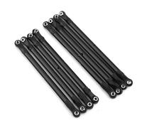 Adjustable Pull Rod For AXIAL For SCX10 90046 For TRX4 1/10 8 PCS Aluminum Alloy RC Link Rod Linkage Set 313MM Wheelbase Crawler Car Accessories(Black)
