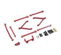 Adjustable Pull Rod For FMS For FCX24 1/24 Metal Upgrade Accessories Pull Rod Vulnerable Set For Small Strange RC Remote Control Car Parts(Red)