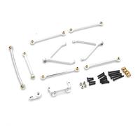 Adjustable Pull Rod For FMS For FCX24 1/24 Metal Upgrade Accessories Pull Rod Vulnerable Set For Small Strange RC Remote Control Car Parts(Silver)
