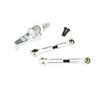 Adjustable Pull Rod For Losi 1/5 5ive T 5T For Rofun For Rovan LT For KM X2 Aluminum Alloy Steering Dual Servo Arm Tie Rods Accessories(Silver)