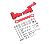 Adjustable Pull Rod For MJX For Hyper Go 14301 14303 14304 1/14 Metal Steering Group Assembly With 10 Steel Bearings Linkage Upgraded Version Parts(Red)