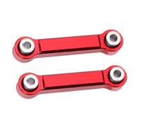 Adjustable Pull Rod For MJX For Hyper Go 14303 14302 14301 1/14 2Pcs Metal Steering Rod Link RC Car Aluminum Alloy Spare Upgrade Parts(Red)