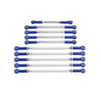 Adjustable Pull Rod For RGT 86100 86110 FTX5579 For Outback 1-10 Alloy 10 Pcs/set Full Car Tie Rod/steering Link Rc Car Tracked Vehicle Parts Replacement Use(Blue)