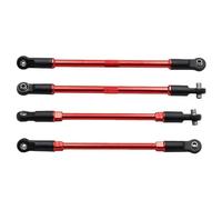 Adjustable Pull Rod For TRAXXAS For E-Maxx T-Maxx 4PCS Aluminum Alloy RC Link Rod Linkage Set 139MM And 149mm Wheelbase Crawler Car Accessories Truck(Red)