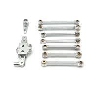 Adjustable Pull Rod For WLtoys 124006 12423 12427 12428 1/12 Metal Upgrade Fixed Rod Steering Group Servo Arm RC Car Parts Accessories(Silver)