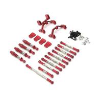 Adjustable Pull Rod For WPL 1/16 C14 C24 C34 B14 B24 For Henglong Metal Upgrade Steering Linkage Shock Absorber Kit Remote Control Car Parts Accessories(Red)