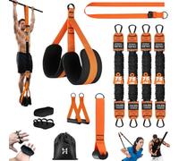 Adjustable Pull Up Assistance Bands with Foot and Knee Support, Heavy Duty Resistance Bands for Pull Up Bar, Full Body Strength Training System for Home Gym, Pull Up Assist Bands with Handles and Bag