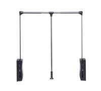 Adjustable PullDown Wardrobe Rod with SoftReset Hanger 30kg Load Capacity Grey 9201250mmSpaceSaving Clothes nizer for Efficient Wardrobe Storage.