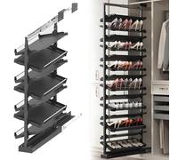 Adjustable PullOut Shoe Rack for ClosetStackable Metal Shoe Shelf SpaceSing Storage for Small Bedrooms Retable Design (20.87in Depth) nize Your Footwear Effortlessly!